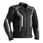 RST AXIS CE MENS LEATHER JACKET - GREY, BLACK AND WHITE